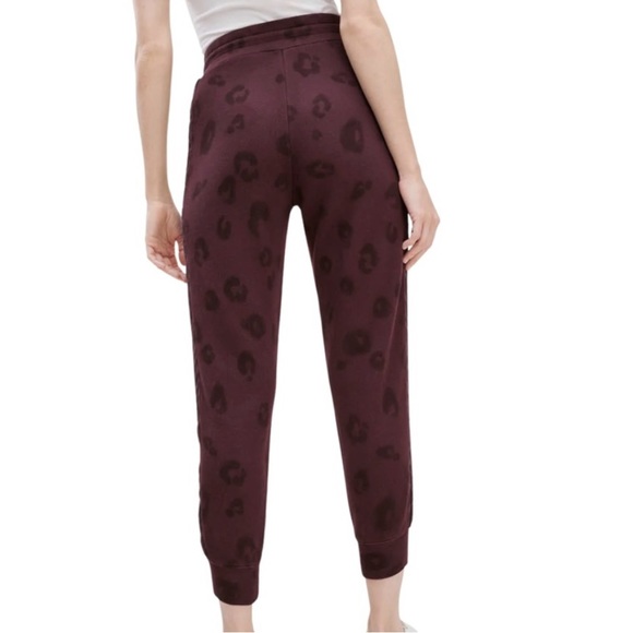 Splendid Studio Corinna Jogger w/ Velvet Track Line in Black Cherry Leopard - Picture 4 of 8